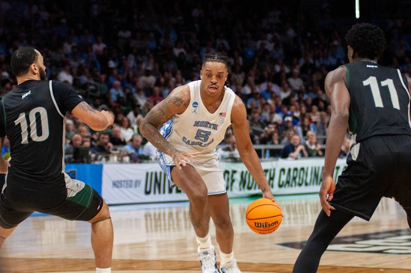 Armando Bacot uses his size, physicality to out-muscle Wagner en-route to a first round NCAA win