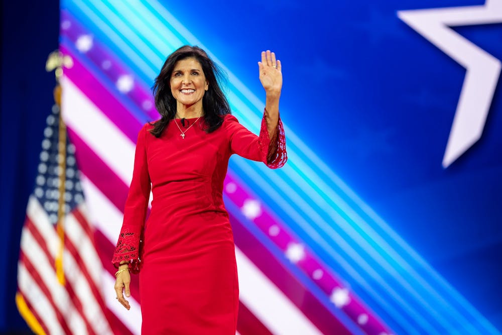 Presidential Candidate Nikki Haley waves are she arrives to deliver remarks during the 2023 Conservative Political Action Conference at Gaylord National Resort & Convention Center on Friday, March 3, 2023, in National Harbor, Maryland.
Photo Courtesy of Kent Nishimura/Los Angeles Times/TNS.