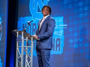 Cedric Gray, Linebacker, speaks during the ACC Kickoff Press Conference in The Westin Charlotte in Charlotte, NC on Thursday, July 21, 2022. 