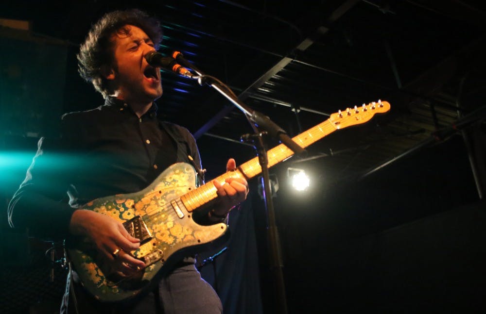 Matthew Murphy, lead singer of The Wombats, performed at Cat's Cradle on Monday night.&nbsp;