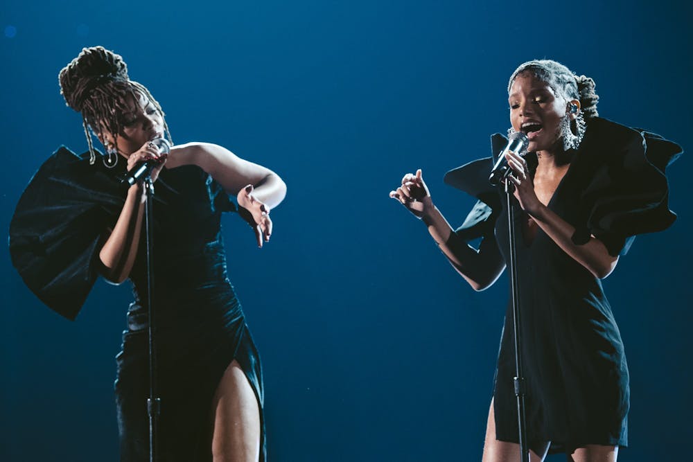 Chloe Bailey and Halle Bailey of Chloe x Halle perform onstage at the 61st annual GRAMMY Awards on Feb. 10, 2019. Halle Bailey will play Disney's The Little Mermaid in the upcoming live production. 
Photo Courtesy of Emma McIntyre/Getty Images for The Recording Academy/TNS.