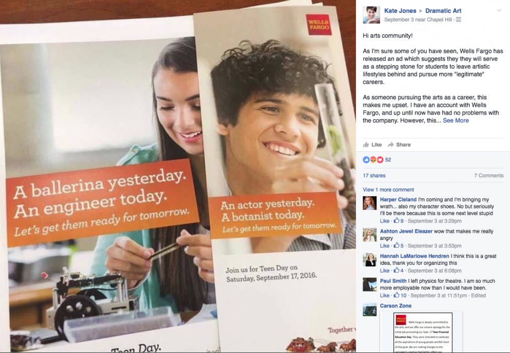 <p>The ads that Wells Fargo ran. They have since&nbsp;apologized for the ad campaign.&nbsp;</p>