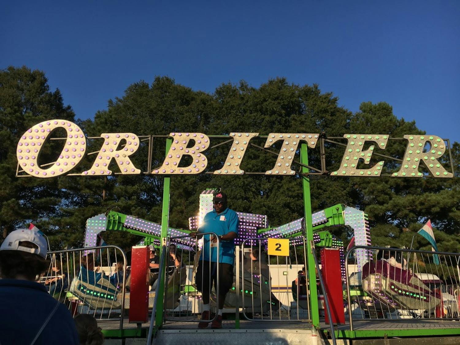 The Orbiter ride is one of many attractions at the NC State Fair.
