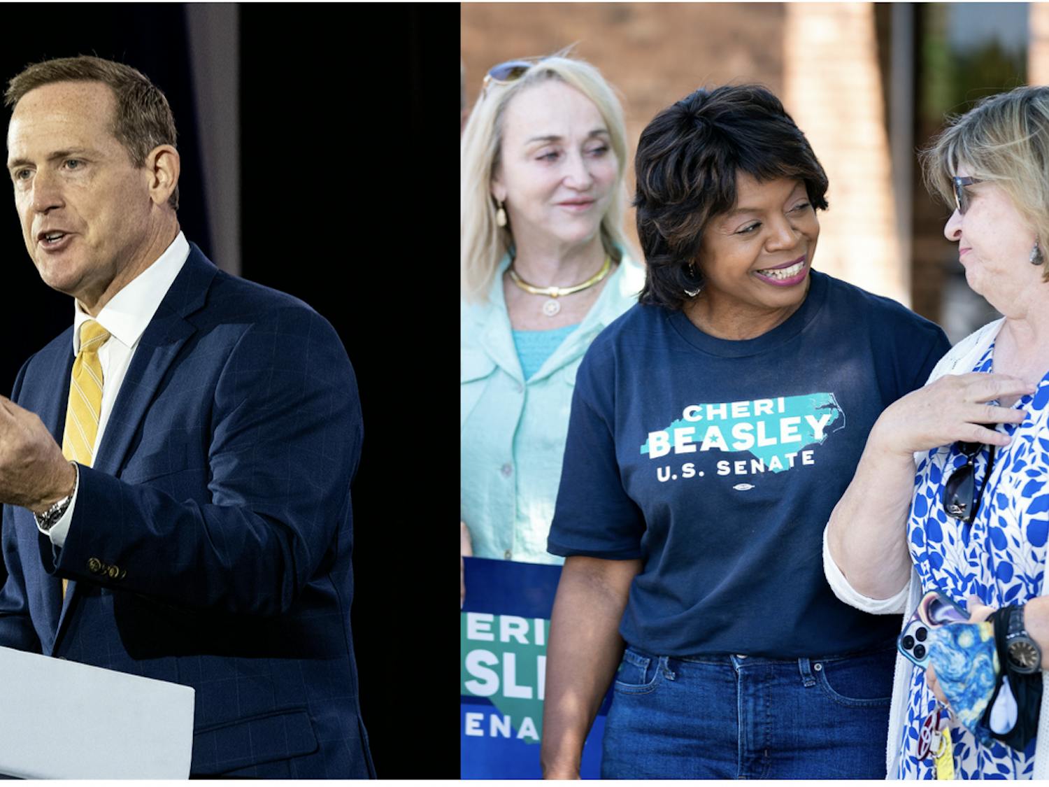 Ted Budd, pictured on left, courtesy of Seth Herald/Getty Images/TNS has won North Carolina's U.S. Senate seat, beating Cheri Beasley, pictured on right, courtesy of Sean Rayford/Getty Images/TNS. &nbsp;