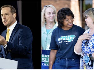Ted Budd, pictured on left, courtesy of Seth Herald/Getty Images/TNS has won North Carolina's U.S. Senate seat, beating Cheri Beasley, pictured on right, courtesy of Sean Rayford/Getty Images/TNS. &nbsp;