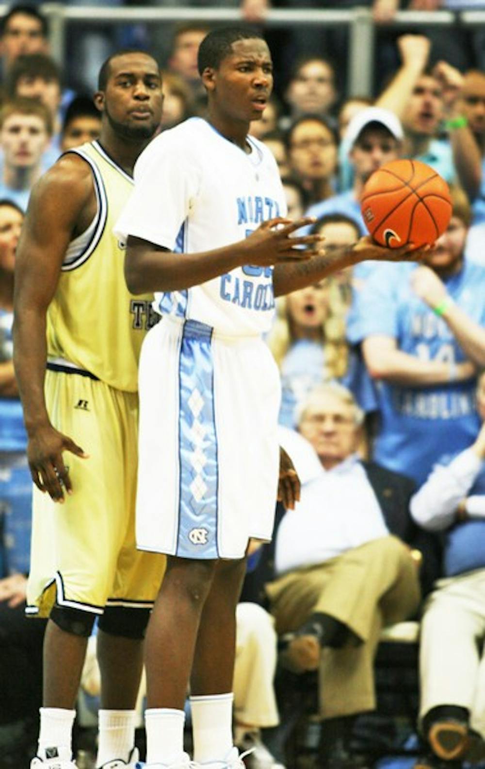 Ed Davis sustained an ankle injury in North Carolina’s 73-71 loss to Georgia Tech.