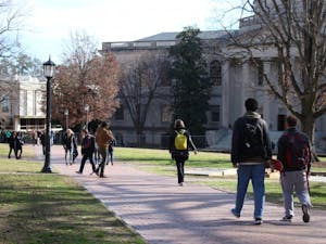 UNC students resume class as normal; the main quad is routinely crowded on Jan. 10, 2019 during the first week of class.