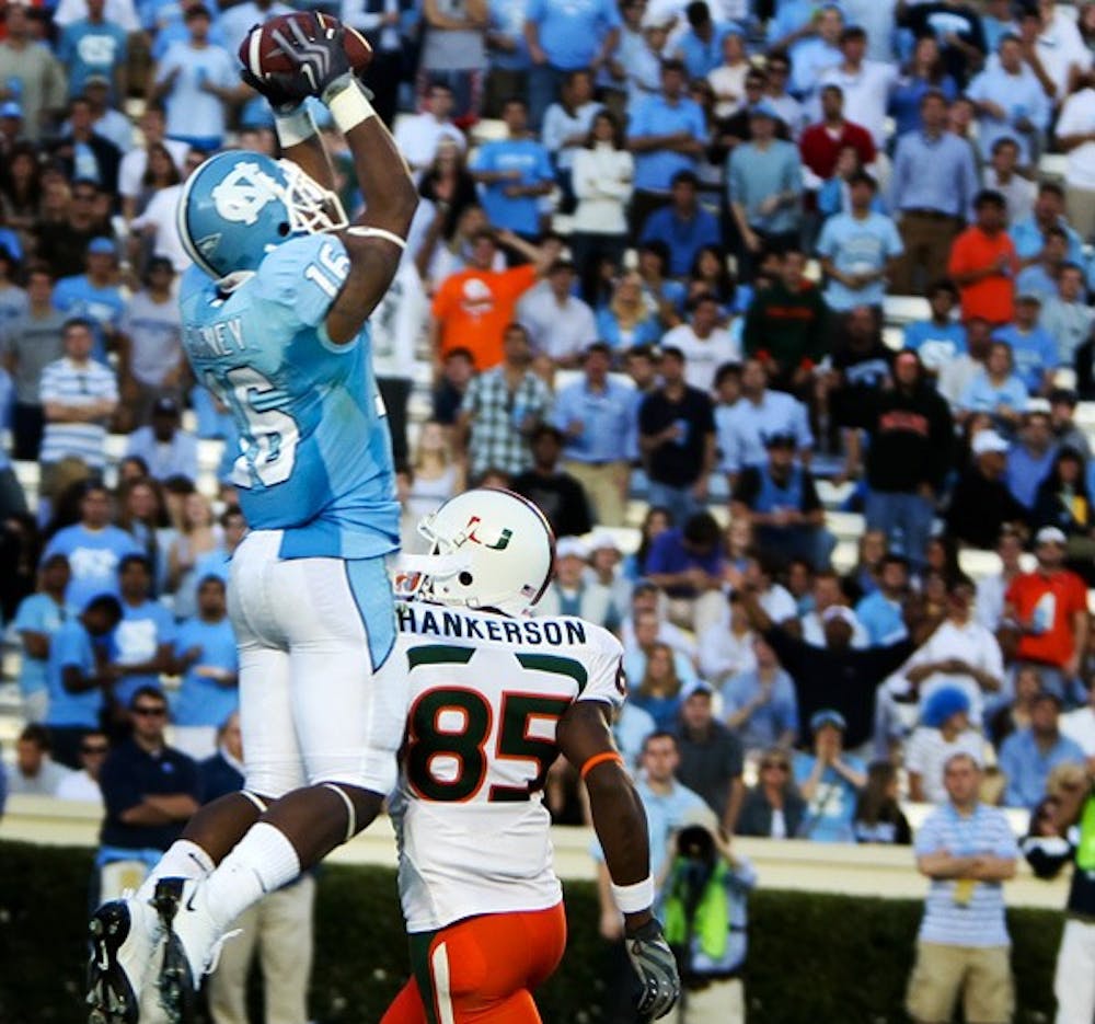 Kendric Burney picked off three passes in UNC’s 33-24 win against Miami. DTH File/Phong Dinh