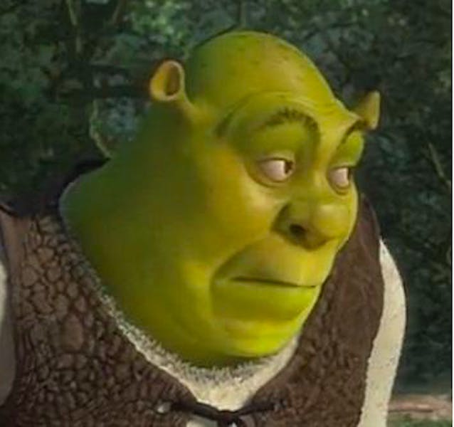 Shrek meme face