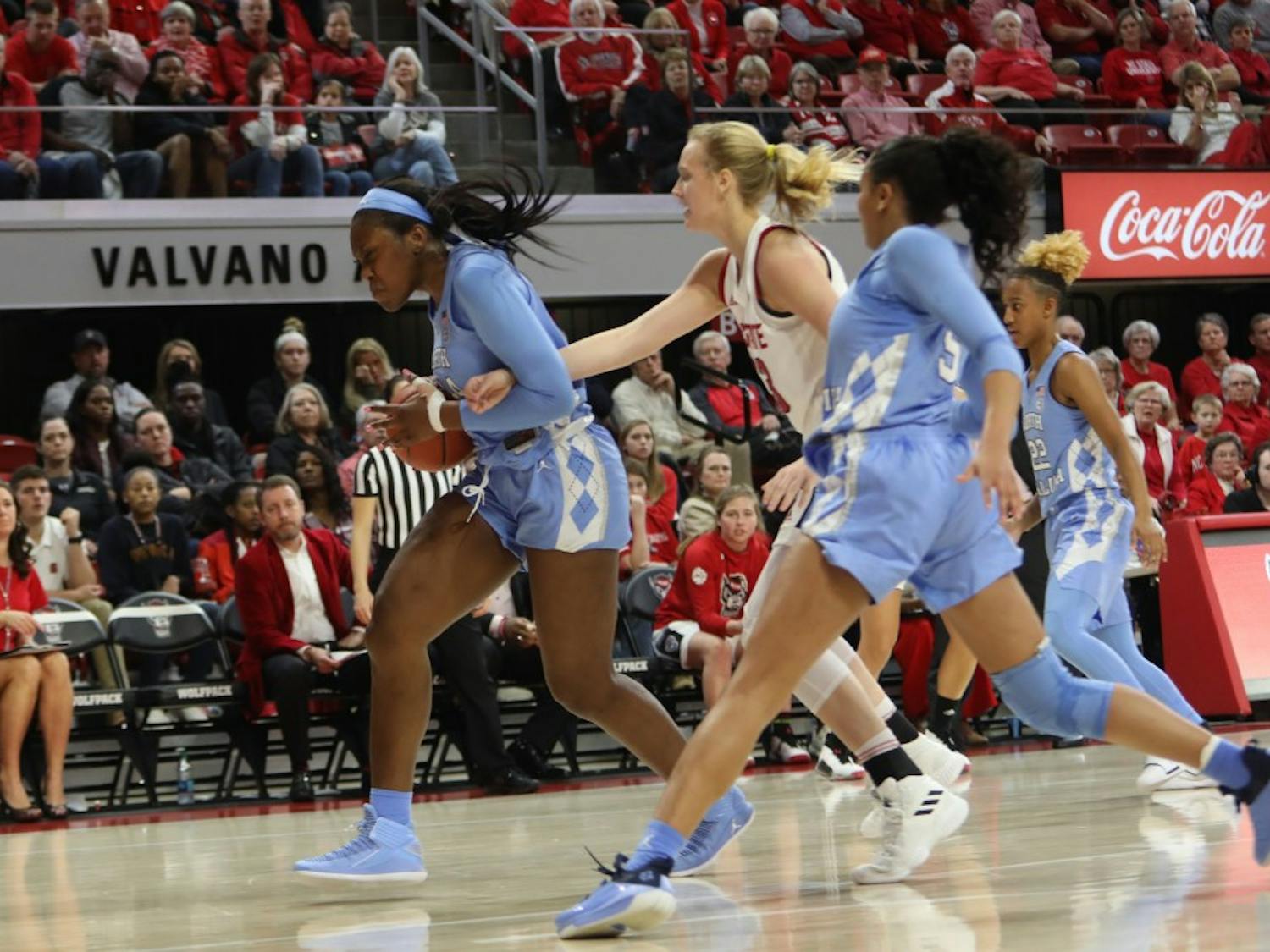 UNC's won 64-51 against NC State at Reynolds Coliseum on Sunday, Feb. 3, 2019 in Raleigh, NC. The Tar Heels Women's Basketball Team (14-9) handed the Wolfpack (21-1) their first loss of the season.