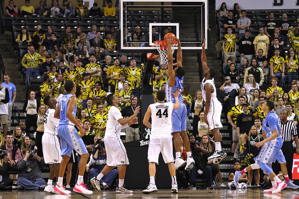 Sophomore forward Kennedy Meeks (3) made eight of 11 field goal attempts against Wake Forest Wednesday night in Winston-Salem.
