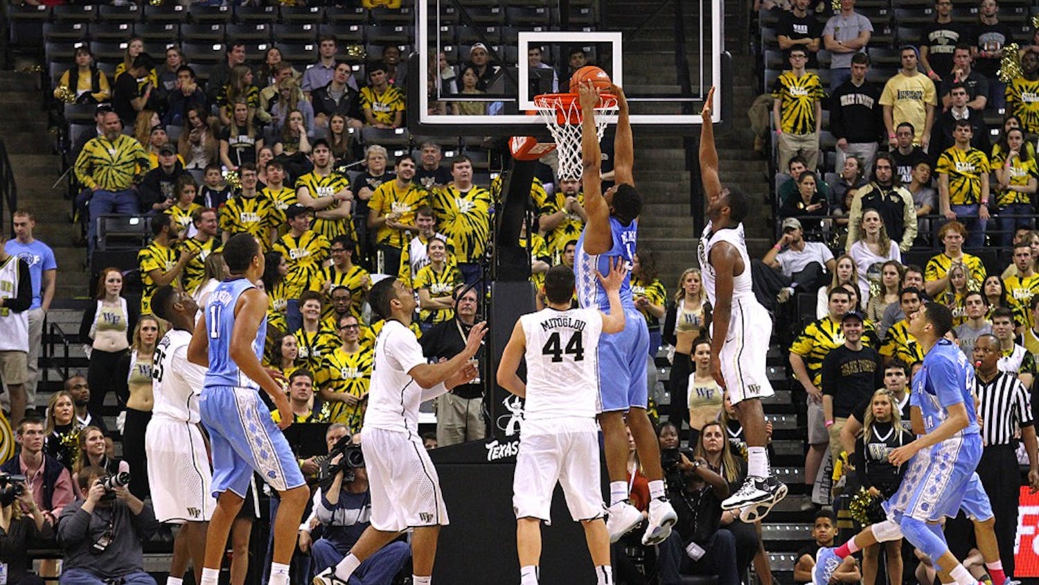 Sophomore forward Kennedy Meeks (3) made eight of 11 field goal attempts against Wake Forest Wednesday night in Winston-Salem.