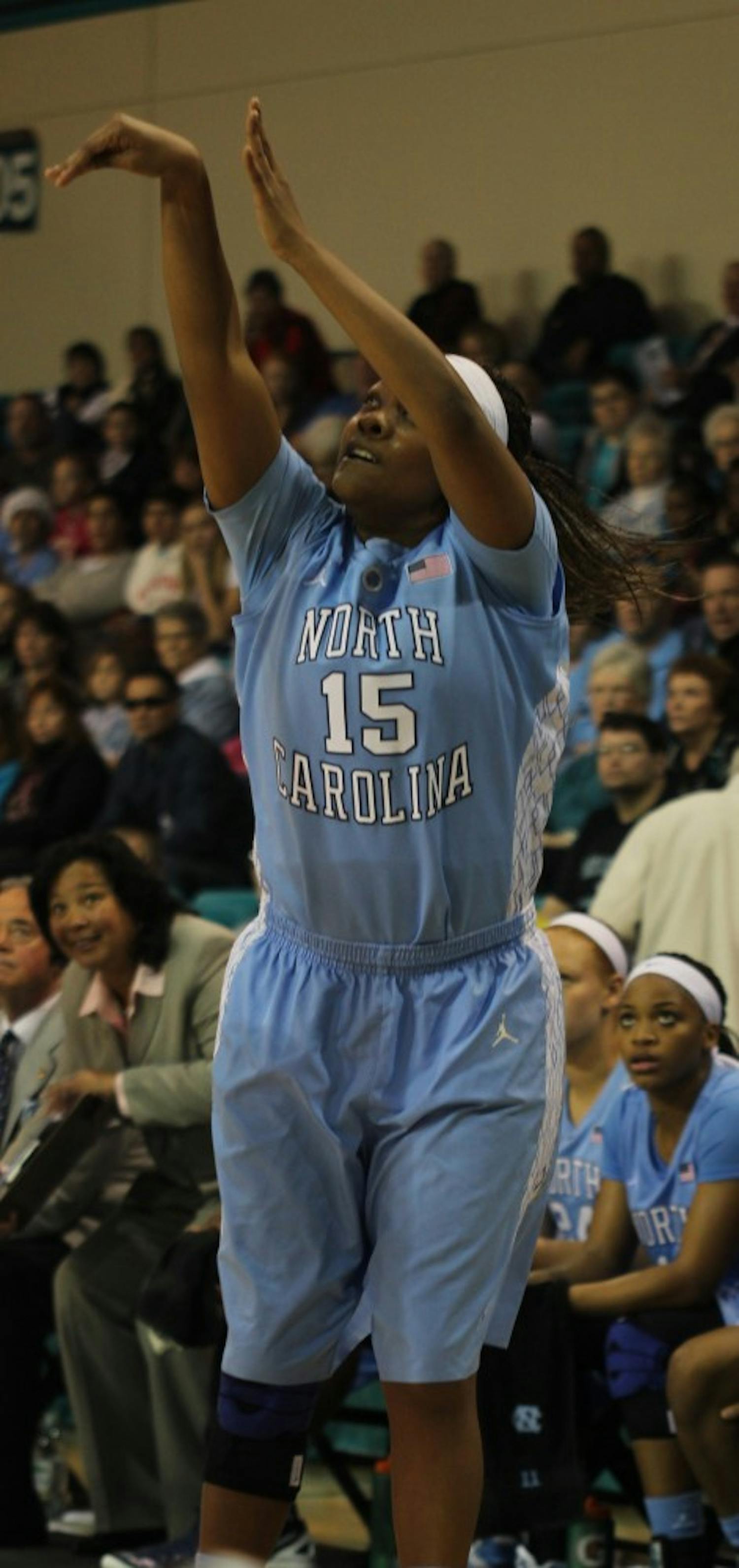 	Antoinette Bannister led the Tar Heels with 13 points in UNC&#8217;s 75-49 win at Coastal Carolina Sunday afternoon.