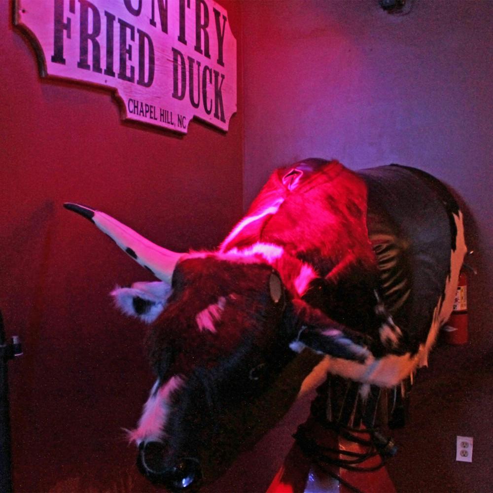 A horn was stolen off the mechanical bull in Country Fried Duck this weekend.