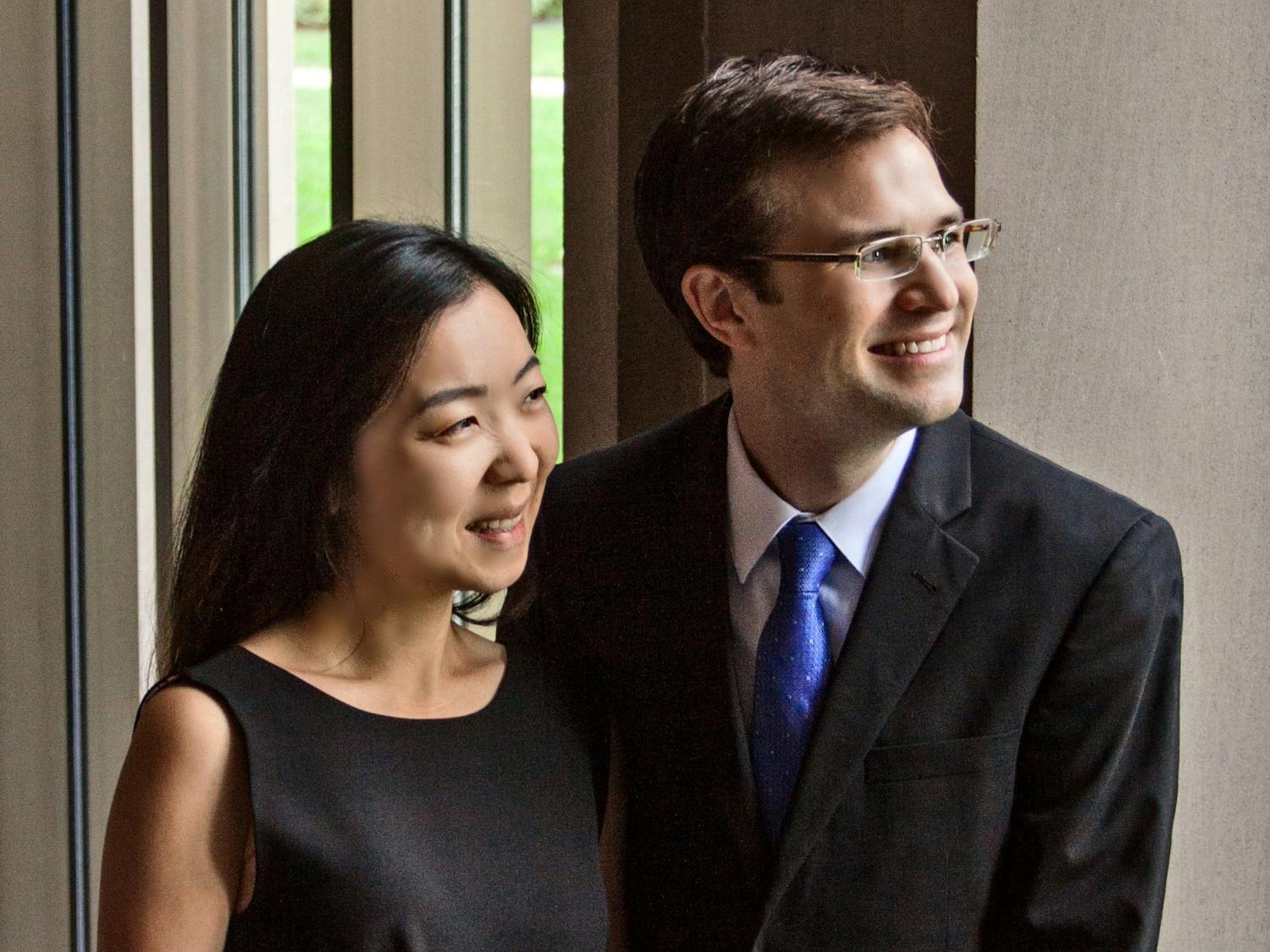 Husband and wife UNC Pembroke music professors, Mark Tollefsen and Jae Won Kim, will perform the complete piano works of Meredith Monk in Person Recital Hall on Feb. 26 at 7:30 pm. Photo courtesy of Mark Tollefsen.