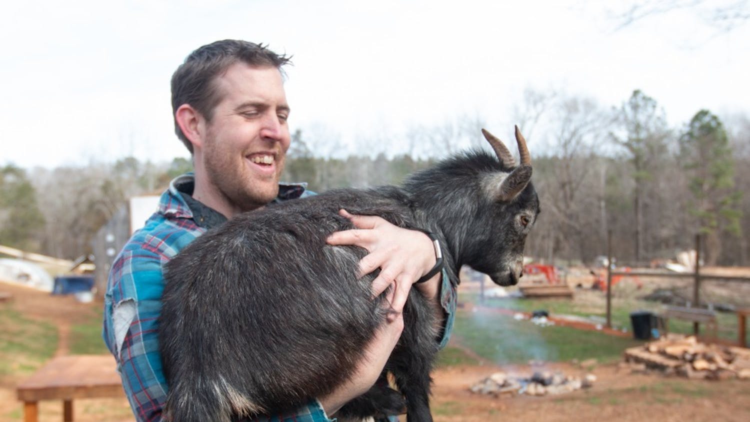 Snuggling baby goats this Valentine's Day 