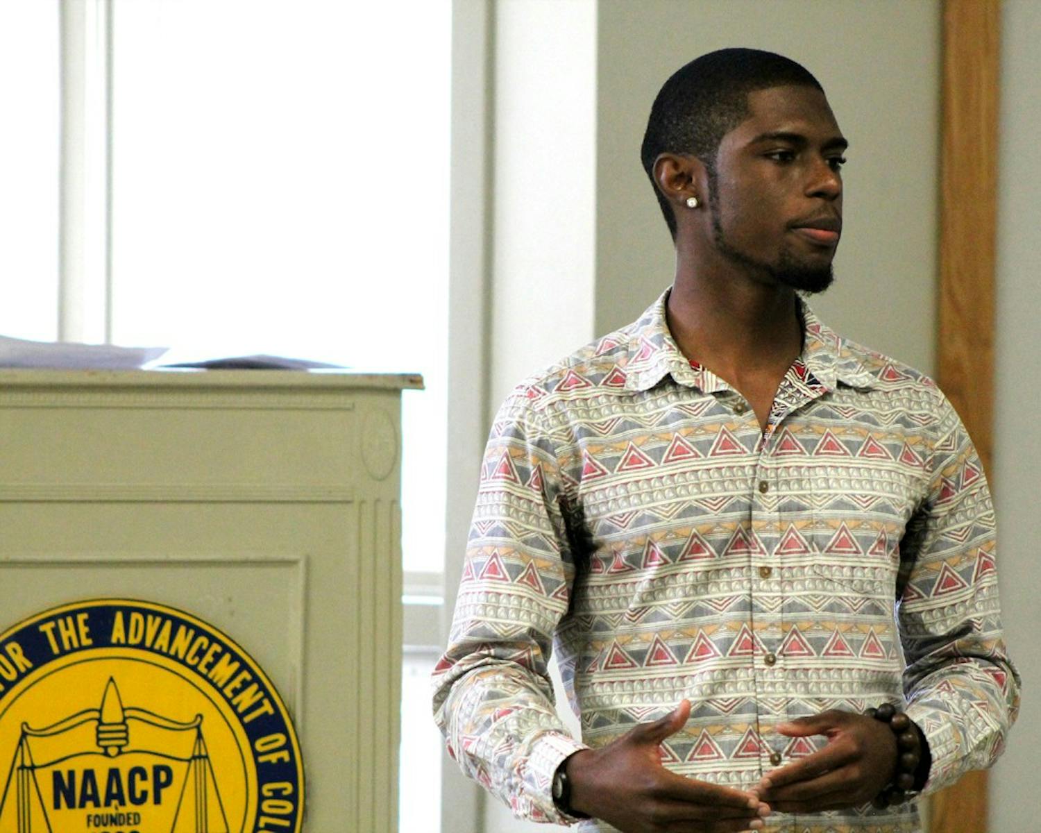 UNC Sophomore Madrid Danner-Smith spoke at the first meeting of the Chapel Hill-Carrboro NAACP Youth Council on Oct. 25, 2015