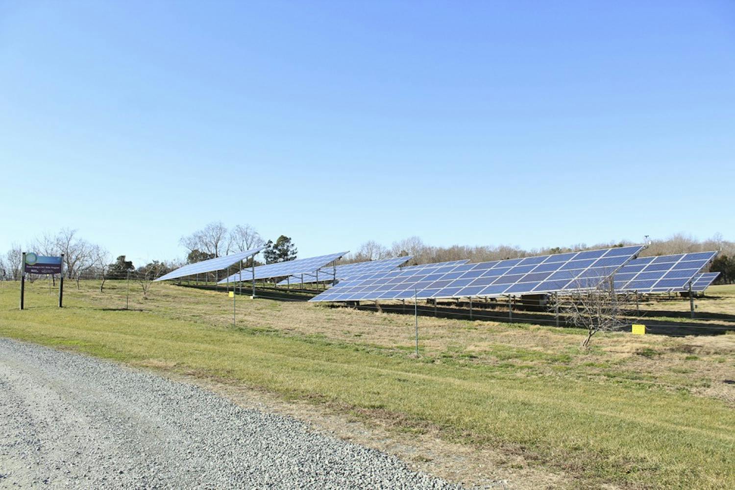 The solar panels near Maple View Farm are an example of the solar energy powered by Duke Energy.