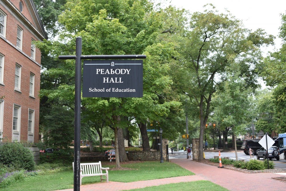 <p>The UNC Latinx Education Research Hub was located in Peabody Hall, home of the School of Education, on Cameron Avenue.</p>