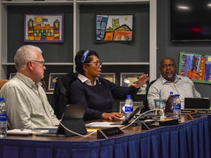 Orange County Schools Board of Education members discuss African American History Month at their meeting on Feb. 10, 2020.