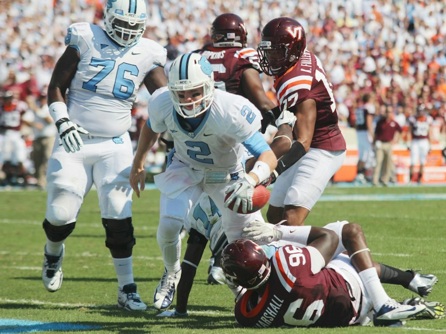 	UNC played Virginia Tech in football on Saturday, October 6 and won 48 to 34.
