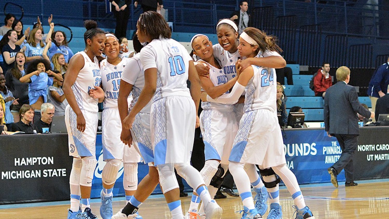 UNC women's basketball came from behind to defeat UT Martin 60-58 on Mar. 23, 2014 in Carmichael Arena in Chapel Hill.