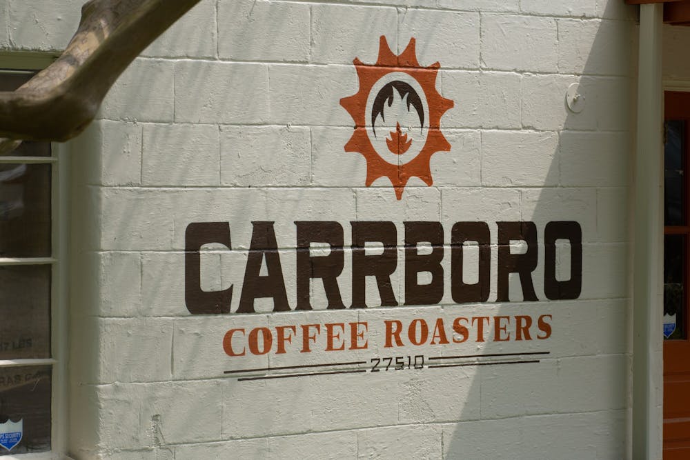 Side entrance of the Carrboro Coffee Roasters building in Chapel Hill, NC, pictured on Thursday, April 6, 2023.