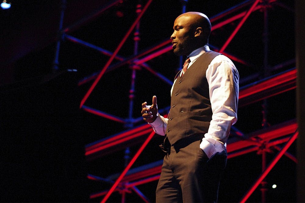 Venroy July, an attorney and boxer from New York, speaks at last year’s TedxUNC at Memorial Hall. This year’s conference will be held on Feb. 27.