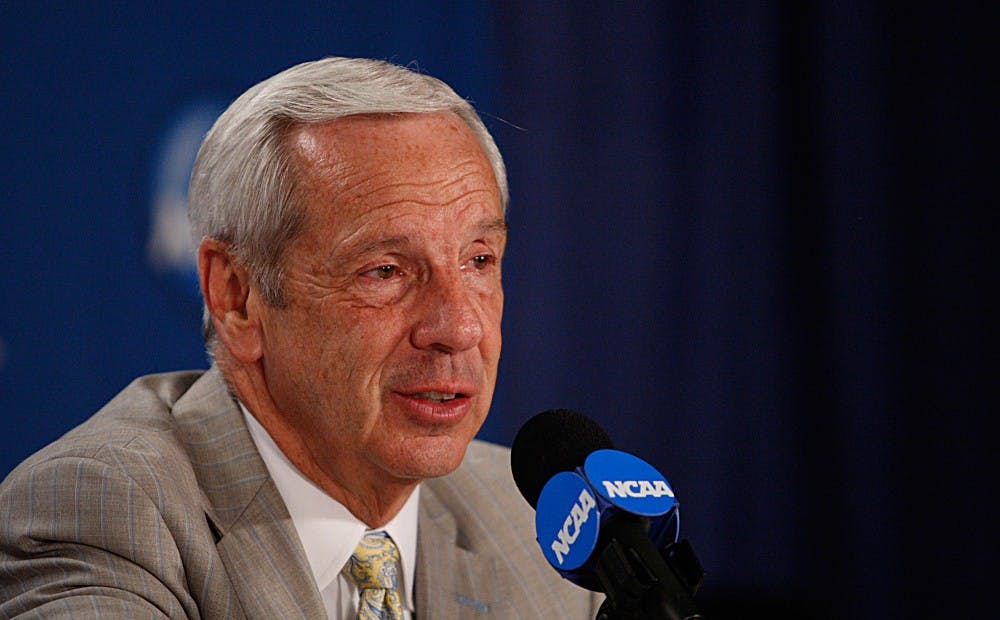 UNC head coach Roy Williams at a press conference following the game.