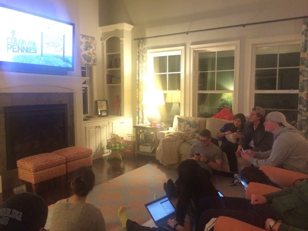 <p>Swerve staff writer and diehard Atlanta Falcons fan,&nbsp;Seth Pyle,&nbsp;watches the Super Bowl with his friends.</p><p>Photo courtesy of Seth Pyle</p>