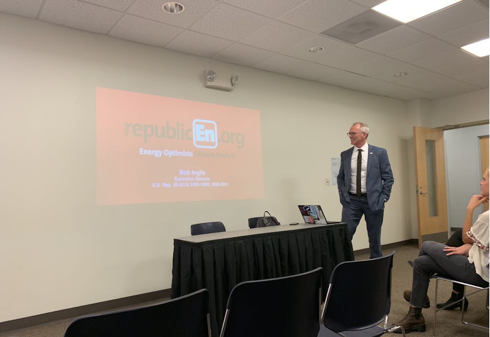 <p>Former Congressman Bob Inglis came to UNC on Wednesday, Nov. 6, 2019 to talk about how conservatives can support climate change.&nbsp;</p>