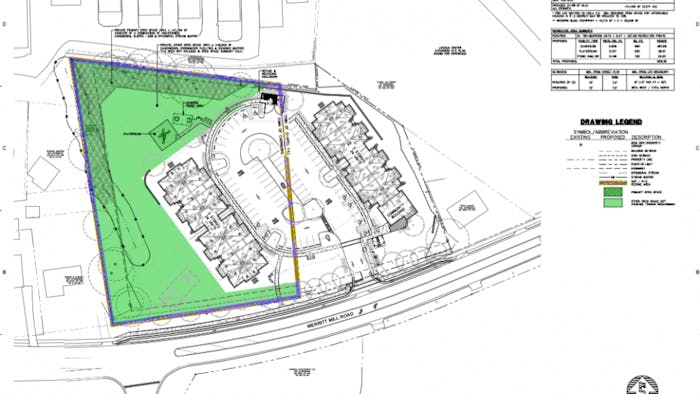 Layout of the affordable housing plans on South Merritt Mill Road. Photo courtesy of the Town of Carrboro.