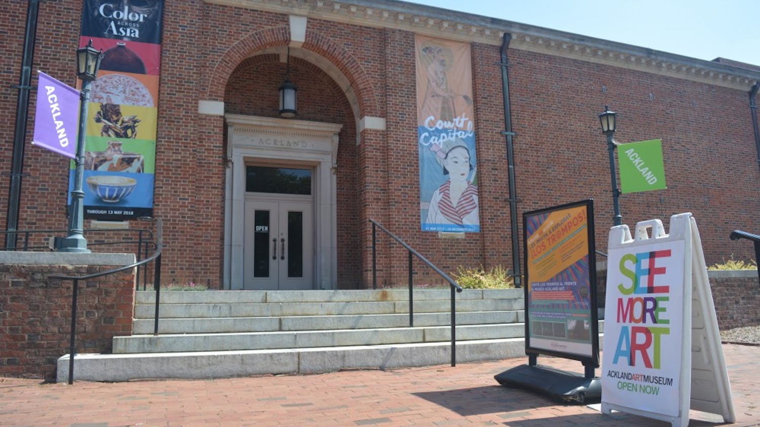 The Ackland Art Museum is a museum and academic unit of The University of North Carolina at Chapel Hill located on S Columbia Street. Photo courtesy of Molly Sprecher.&nbsp;