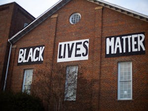 A Black Lives Matter mural at the intersection of West Main and Jones Ferry In Carrboro on Feb. 1, 2021.