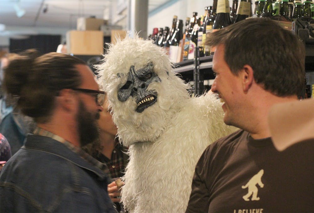 Great Divide Brewing Company mascot the Yeti mingles and guest-bartends at Beer Study as part of the Yeti Bar Crawl in the Chapel Hill-Carrboro area Friday.