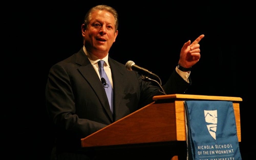 Former Vice President Al Gore spoke Thursday at Duke University about the impact of global warming. DTH/Daixi Xu