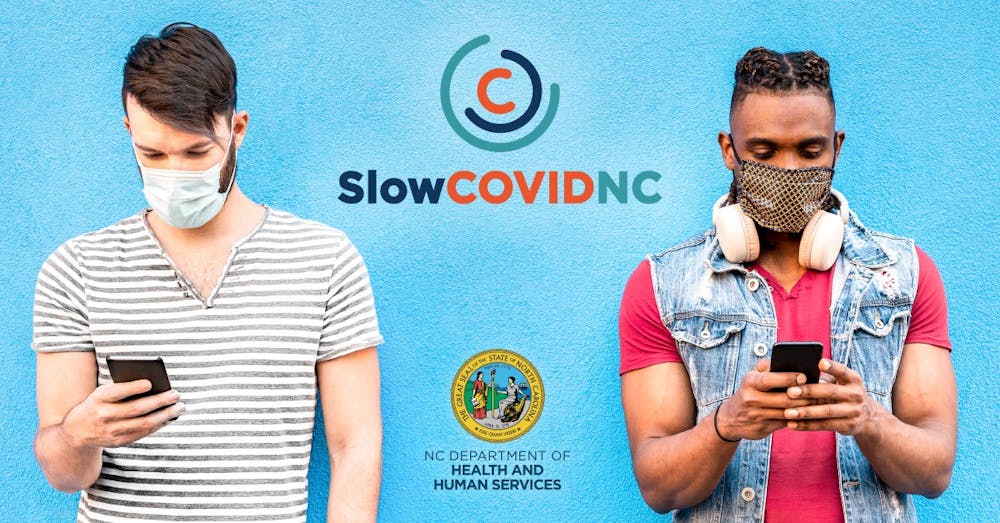 <p>The N.C. Department of Health and Human Services launched a new app on Tuesday called SlowCOVIDNC to notify someone who has been exposed to the coronavirus. Photo courtesy of SlowCOVIDNC.</p>
