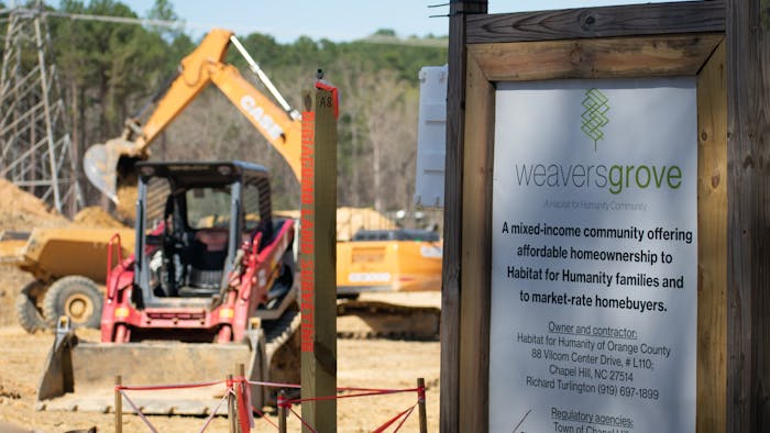 Weavers Grove, an Orange County Habitat for Humanity mixed-income development, undergoes construction on Sunrise Road on Monday, March 28, 2022.