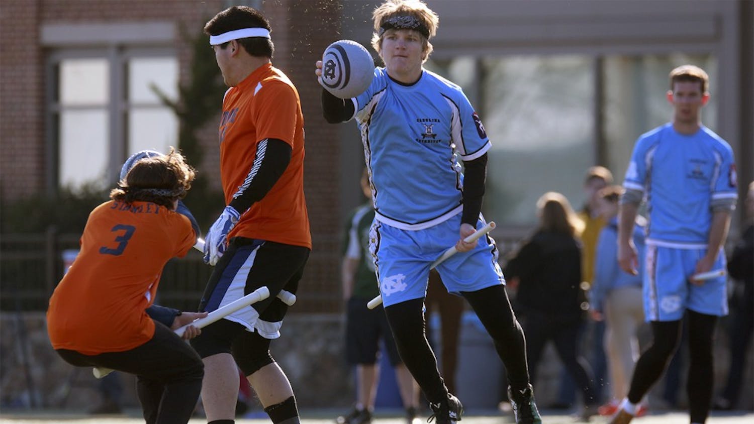 UNC's Quidditch team played UVA as they hosted a tournament Saturday afternoon on Hooker fields. 