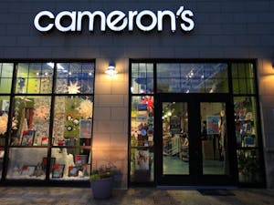 Camerons, a local gift shop and gallery in Carrboro, is closing after almost 40 years. The store nears closing time on wednesday nov. 14, 2018.