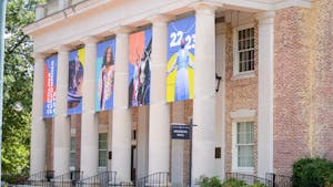Memorial Hall is draped in CPA banners for their 22'-23' season on August 7, 2022. Carolina Performing Arts shares their Fall 2022 schedule of events on their website.