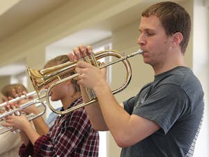 UNC students of the Department of Music practice for the upcoming 2017 Carolina Jazz Festival.