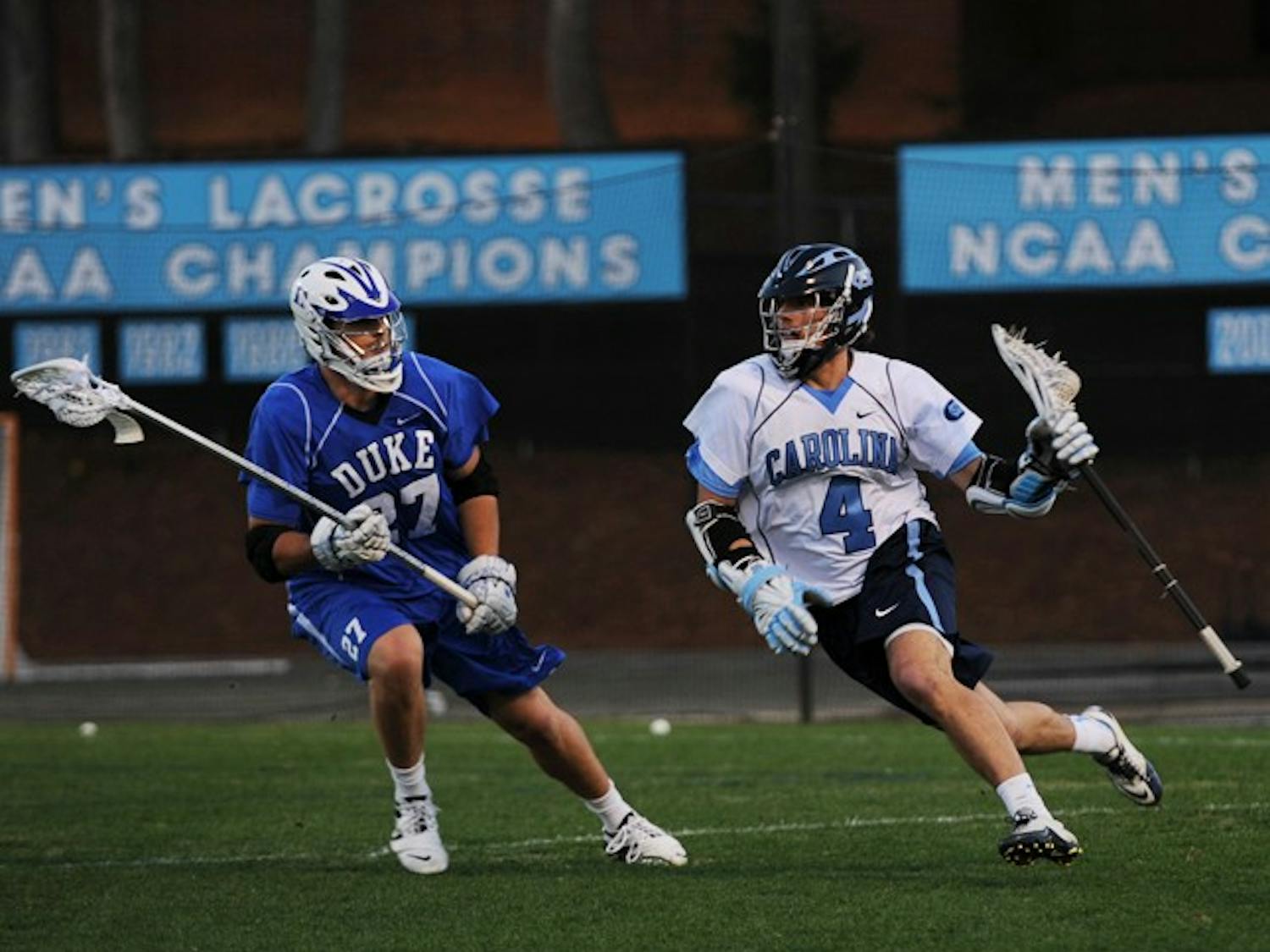 	Senior Billy Bitter scored three goals on 10 shots against the Blue Devils, but it wasn’t enough as the Tar Heels fell to Duke 14-9 at home.