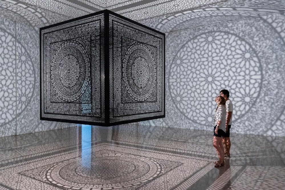 <p>&nbsp;“Intersections” is an art installation by Anila Agha currently featured in the North Carolina Museum of Art’s “You Are Here” exhibit. Photo by Nash Baker.</p>
