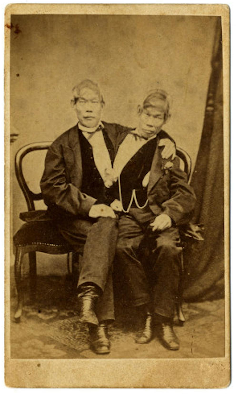 	<p>&#8220;Chang and Eng Bunker, Seated&#8221; Portrait Collection (P2), <a href="http://dc.lib.unc.edu/cdm4/item_viewer.php?CISOROOT=/bunkers&amp;amp;CISOPTR=802&amp;amp;CISOBOX=1&amp;amp;REC=2">North Carolina Collection Photographic Archvies</a>, Wilson Library, University of North Carolina.</p>
