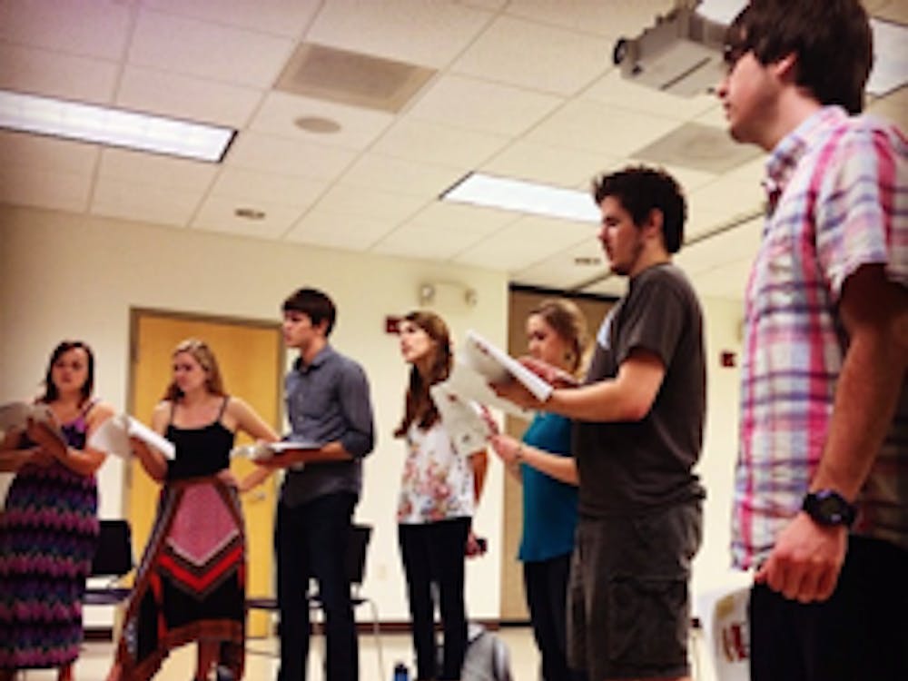 The cast of "Little Shop" rehearses for their upcoming performance 