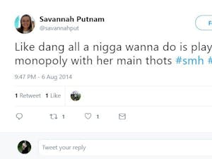 Tweet from Savannah Putnam from August 2014.