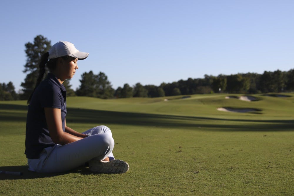 UNC senior women's golf player, Leslie Cloots, has used meditation to not only relieve stress but also to ease the transition coming from Belgium to the United States.