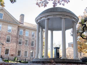The Old Well and the South Building are pictured on campus on Nov. 17, 2021. 