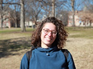 Lora Razzon, a junior and biology major, gives her thoughts on Folt's last day on the upper quad Thursday, Jan.30, 2018.&nbsp;